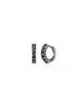 Sadie Huggie Hoop (2mm) in 18k Blackened Gold with Black Diamonds — Melissa Kaye