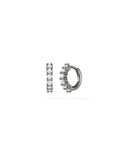 Sadie Huggie Hoop (2mm) in 18k Blackened Gold with White Diamonds — Melissa Kaye