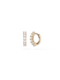 Sadie Huggie Hoop (2mm) in 18k Pink Gold with White Diamonds — Melissa Kaye