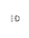 Sadie Huggie Hoop (3mm) in 18k Blackened Gold with White Diamonds — Melissa Kaye