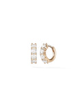 Sadie Huggie Hoop (3mm) in 18k Pink Gold with White Diamonds — Melissa Kaye