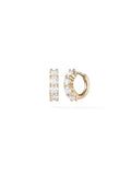 Sadie Huggie Hoop (3mm) in 18k Yellow Gold with White Diamonds — Melissa Kaye
