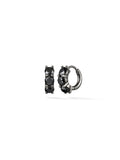 Sadie Huggie Hoop (4mm) in 18k Blackened Gold with Black Diamonds — Melissa Kaye