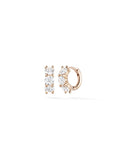Sadie Huggie Hoop (4mm) in 18k Pink Gold with White Diamonds — Melissa Kaye