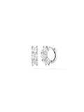 Sadie Huggie Hoop (4mm) in 18k White Gold with White Diamonds — Melissa Kaye