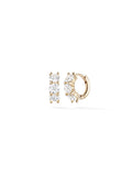 Sadie Huggie Hoop (4mm) in 18k Yellow Gold with White Diamonds — Melissa Kaye