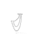 Sadie Triple Draped Earring in 18k White Gold with White Diamonds — Melissa Kaye