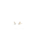 Stella Double Stud in 18k Pink Gold with White Diamonds — Melissa Kaye
