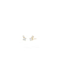 Stella Double Stud in 18k Yellow Gold with White Diamonds — Melissa Kaye
