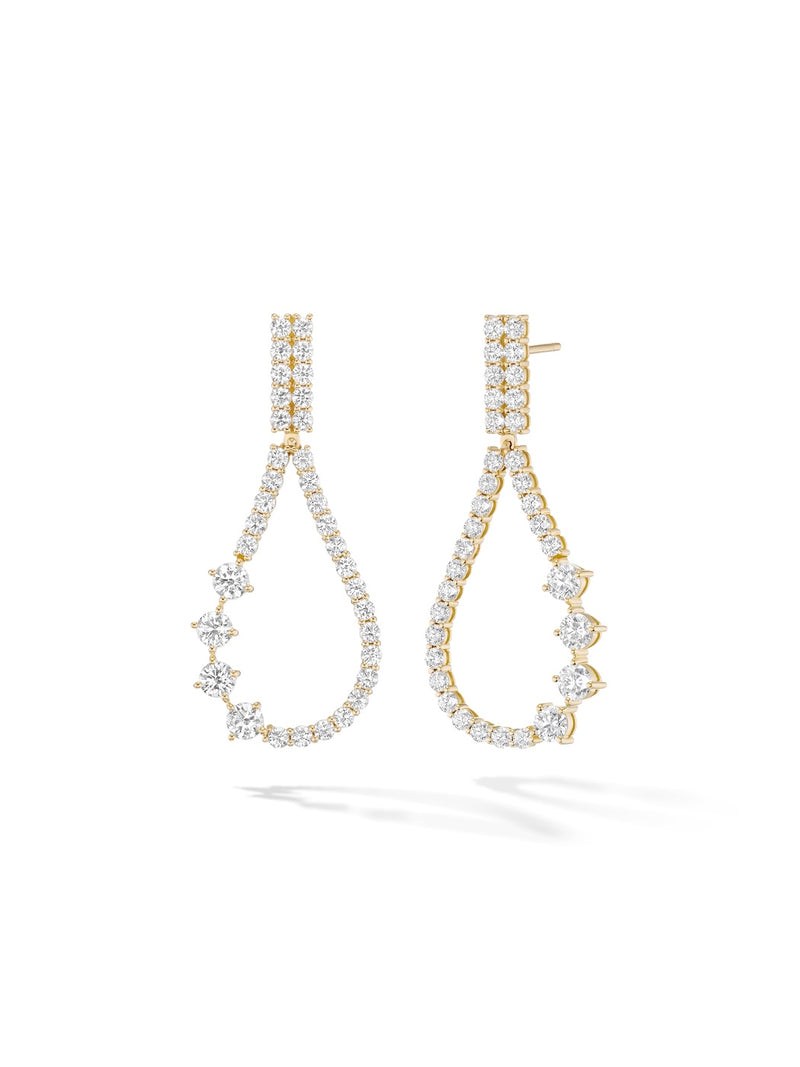 Stella Drop Earring Small in 18k Yellow Gold with White Diamonds — Melissa Kaye