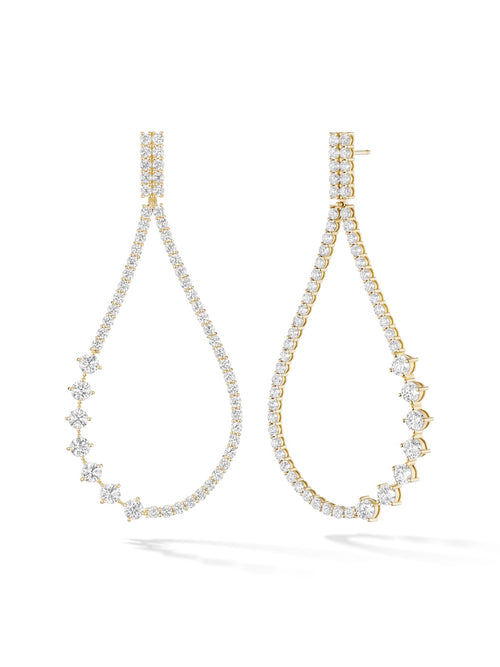 Stella Drop Earring in 18k Yellow Gold with White Diamonds — Melissa Kaye