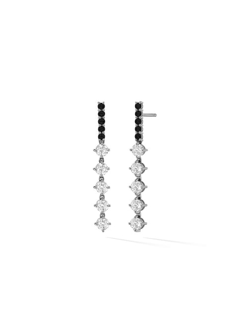 Stella Earring Large in 18k Blackened Gold with White and Black Diamonds — Melissa Kaye