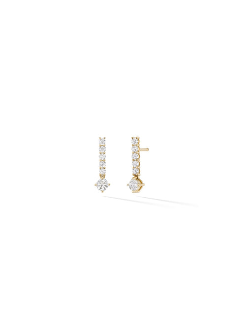 Stella Earring Small in 18k Yellow Gold with White Diamonds — Melissa Kaye