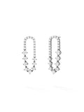 Stella Ellipse Earring Small in 18k Blackened Gold with White Diamonds — Melissa Kaye