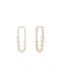 Stella Ellipse Earring Small in 18k Pink Gold with White Diamonds — Melissa Kaye
