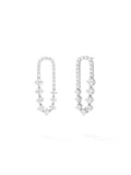 Stella Ellipse Earring Small in 18k White Gold with White Diamonds — Melissa Kaye