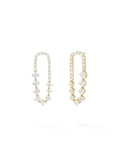 Stella Ellipse Earring Small in 18k Yellow Gold with White Diamonds — Melissa Kaye