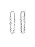 Stella Ellipse Earring in 18k Blackened Gold with White Diamonds — Melissa Kaye
