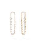 Stella Ellipse Earring in 18k Pink Gold with White Diamonds — Melissa Kaye