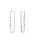 Stella Ellipse Earring in 18k White Gold with White Diamonds — Melissa Kaye