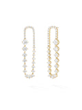 Stella Ellipse Earring in 18k Yellow Gold with White Diamonds — Melissa Kaye