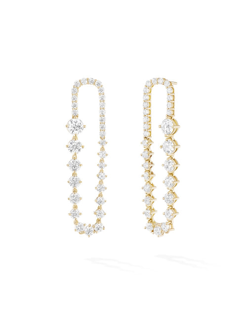 Stella Ellipse Earring in 18k Yellow Gold with White Diamonds — Melissa Kaye