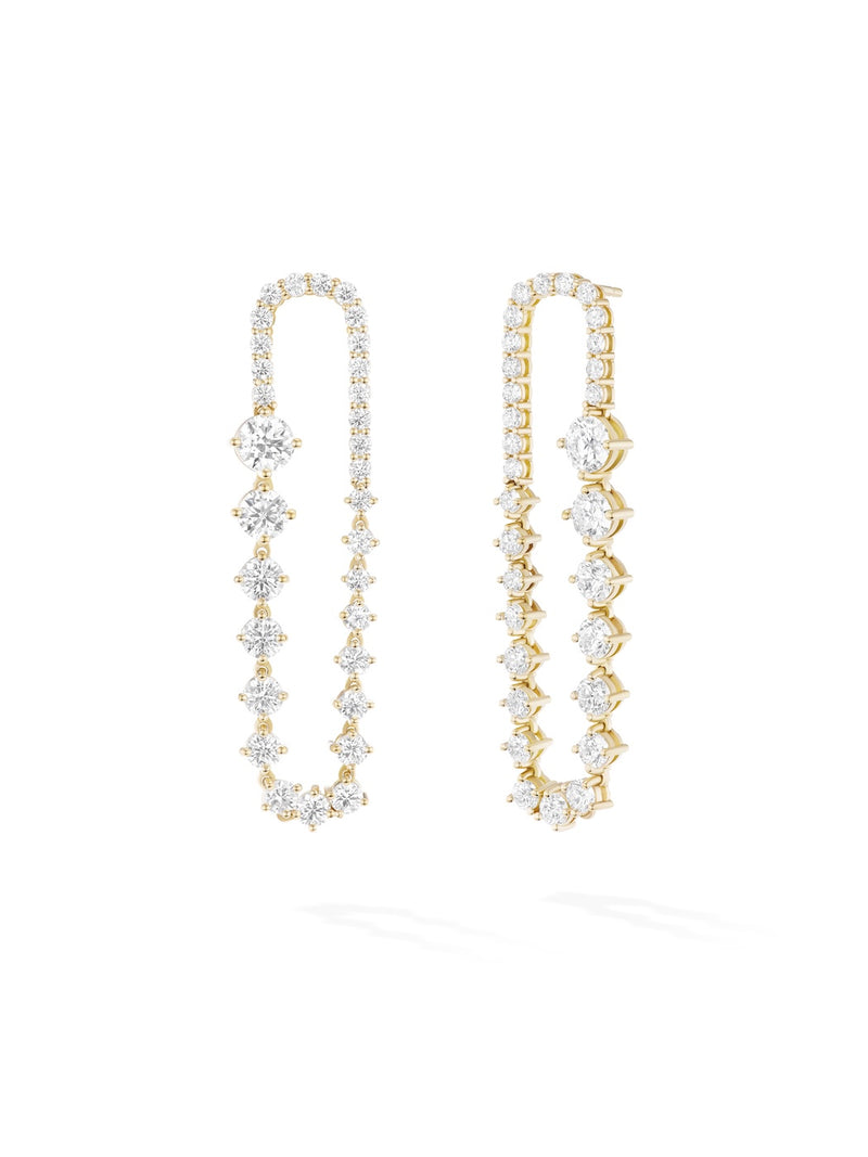 Stella Ellipse Earring in 18k Yellow Gold with White Diamonds — Melissa Kaye