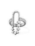 Stella Ellipse Ring in 18k Blackened Gold with White Diamonds — Melissa Kaye