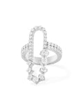 Stella Ellipse Ring in 18k White Gold with White Diamonds — Melissa Kaye