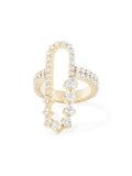 Stella Ellipse Ring in 18k Yellow Gold with White Diamonds — Melissa Kaye