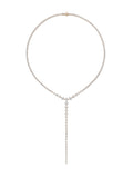 Stella Graduated Lariat in 18k Pink Gold with White Diamonds — Melissa Kaye
