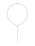 Stella Graduated Lariat in 18k White Gold with White Diamonds — Melissa Kaye