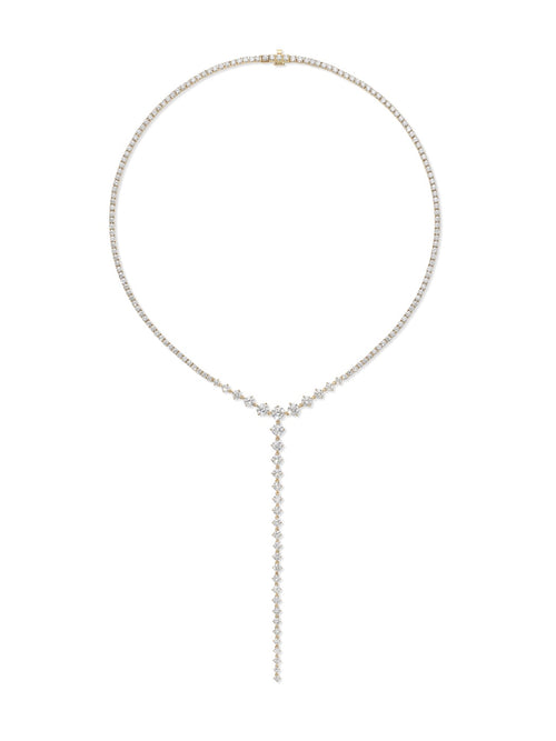 Stella Graduated Lariat in 18k Yellow Gold with White Diamonds — Melissa Kaye