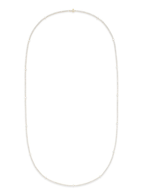 Stella Station Necklace in 18k Yellow Gold with White Diamonds — Melissa Kaye