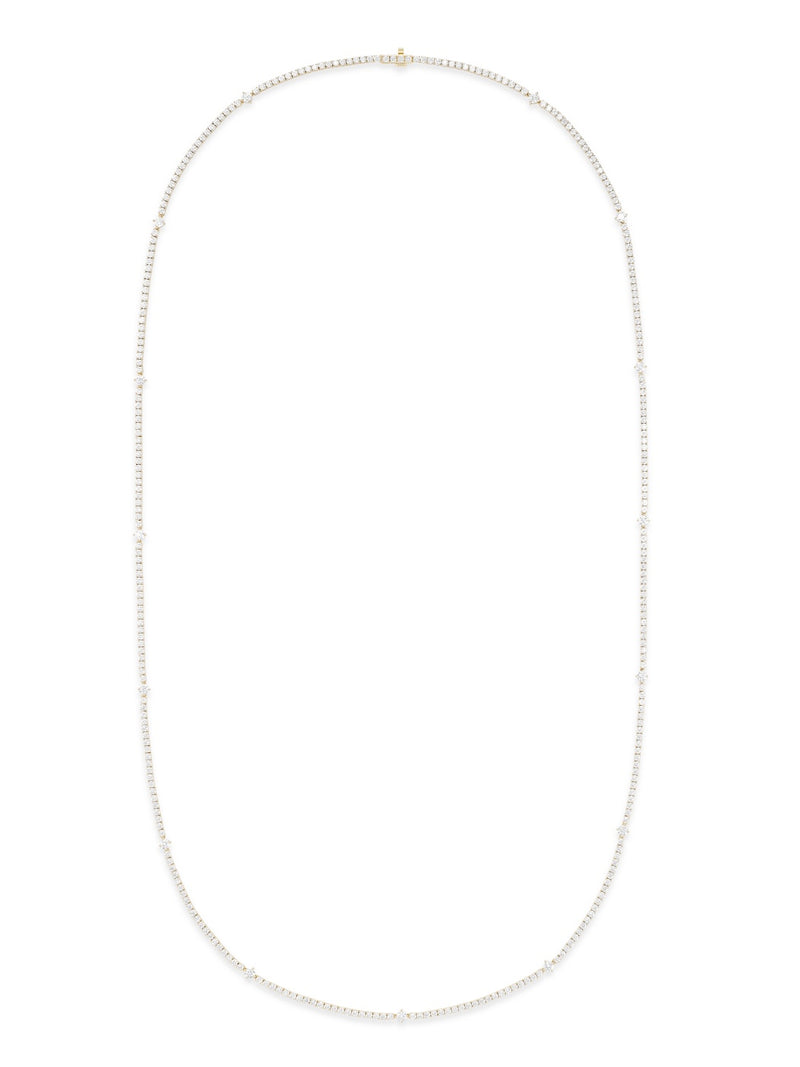 Stella Station Necklace in 18k Yellow Gold with White Diamonds — Melissa Kaye