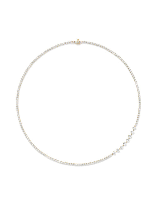 Stella Tennis Necklace in 18k Yellow Gold with White Diamonds — Melissa Kaye