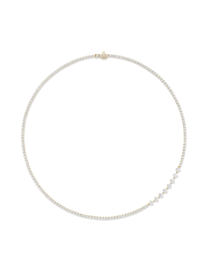 Stella Tennis Necklace in 18k Yellow Gold with White Diamonds — Melissa Kaye