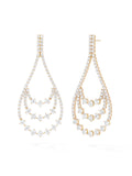 Stella Triple Draped Earring in 18k Pink Gold with White Diamonds — Melissa Kaye