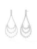 Stella Triple Draped Earring in 18k White Gold with White Diamonds — Melissa Kaye