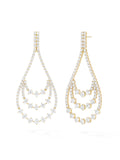 Stella Triple Draped Earring in 18k Yellow Gold with White Diamonds — Melissa Kaye