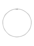 Stella Triplet Station Necklace Small in 18k Blackened Gold with White Diamonds — Melissa Kaye