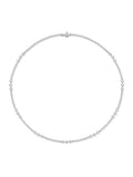 Stella Triplet Station Necklace Small in 18k White Gold with White Diamonds — Melissa Kaye